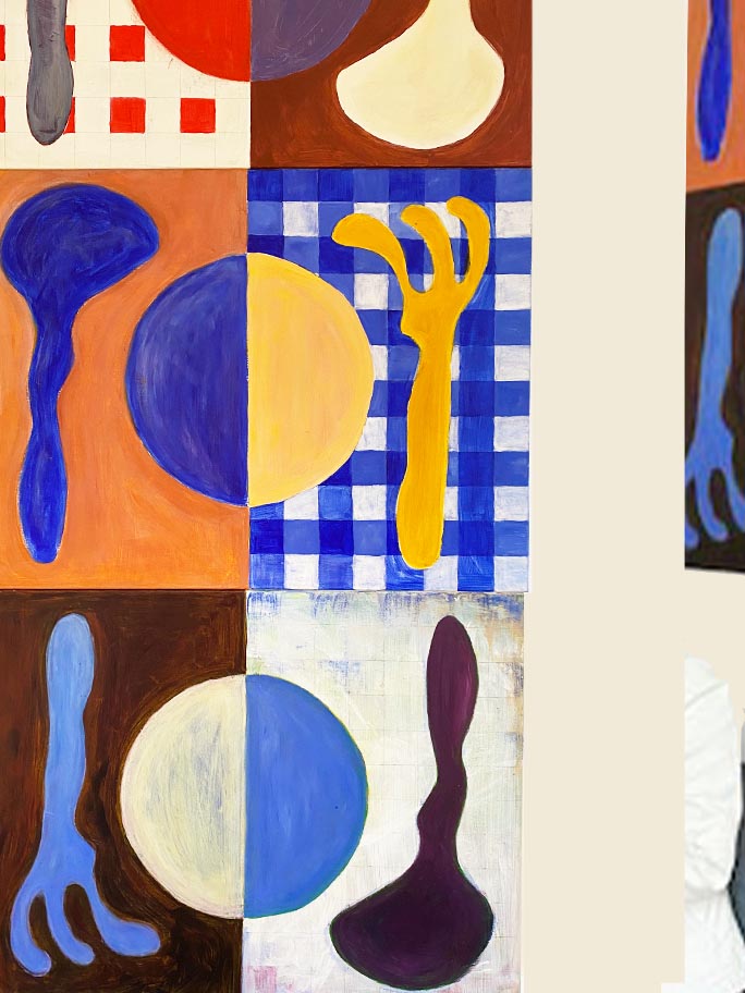 Foto van schilderijen in de keuken